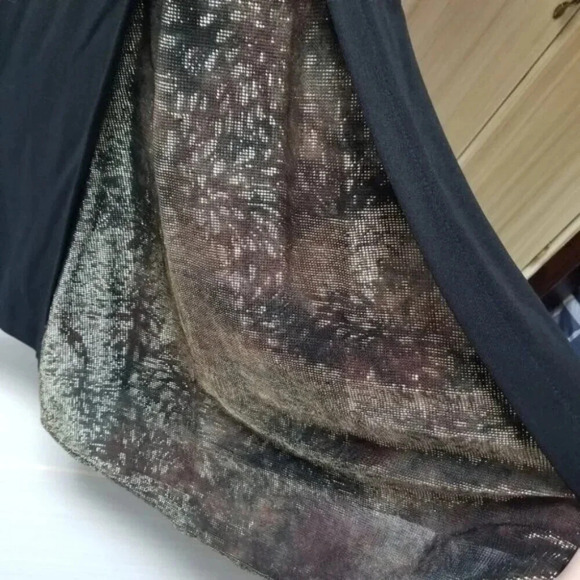 Joseph Ribkoff Couture Metallic Shimmer Black Evening Gown Dress 12 - Picture 13 of 16